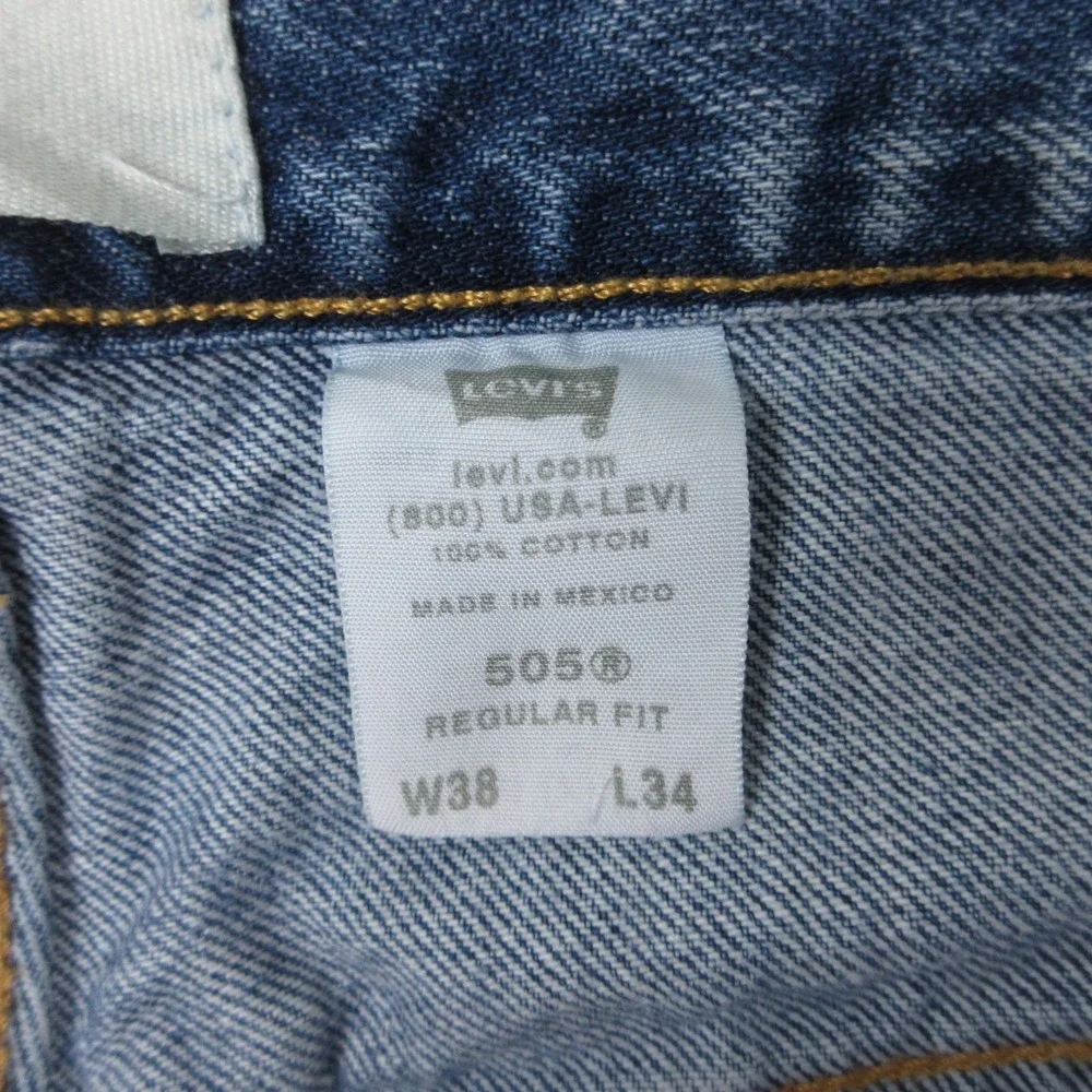 Vintage‎ Levis Jeans Mens 38x34 Blue 505 Regular Straight Denim Pants Y2K 2004